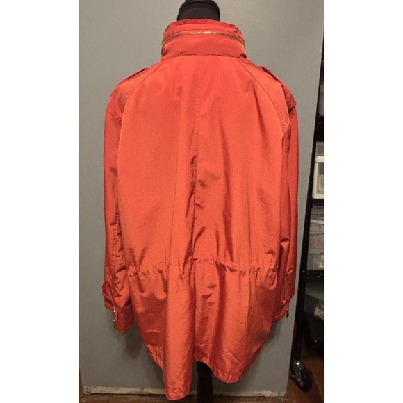 Michael Kors Women's Orange Silky Satin Light Utility Jacket Size 2X Preppy - Picture 5 of 13